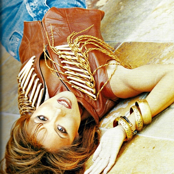 Spectacular Unique Leather Vest Ornate Detail - Picture 1 of 8